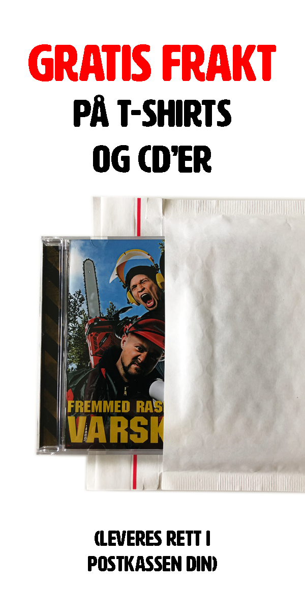 Gratis frakt av t-shirts og CD