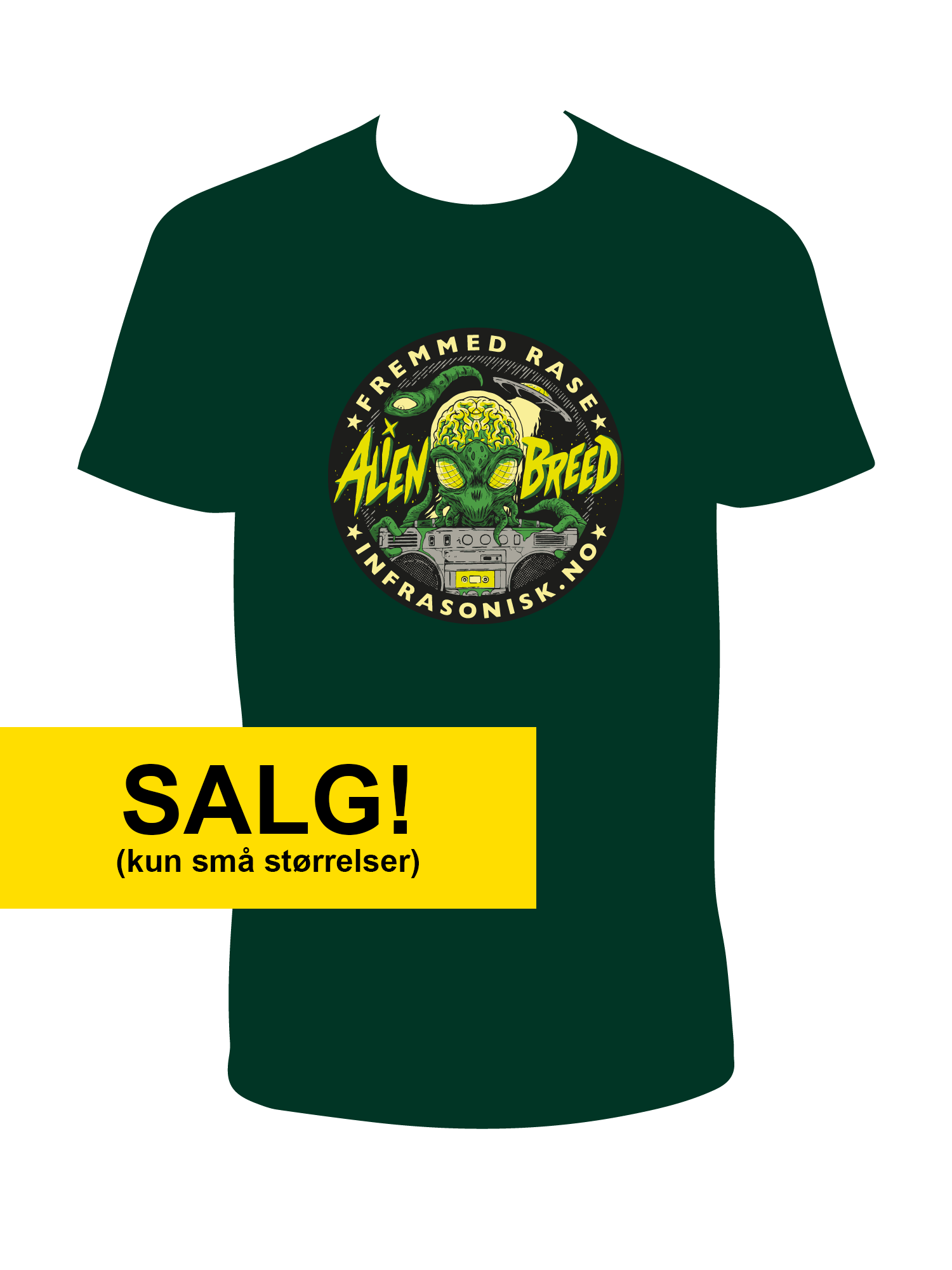 Infrasonisk Nedsmelting, Alien Breed t-shirt i grønn.
